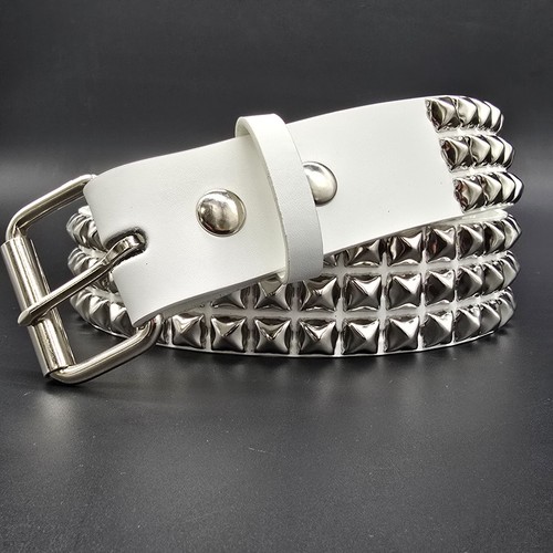 White genuine leather - leather, pyramid